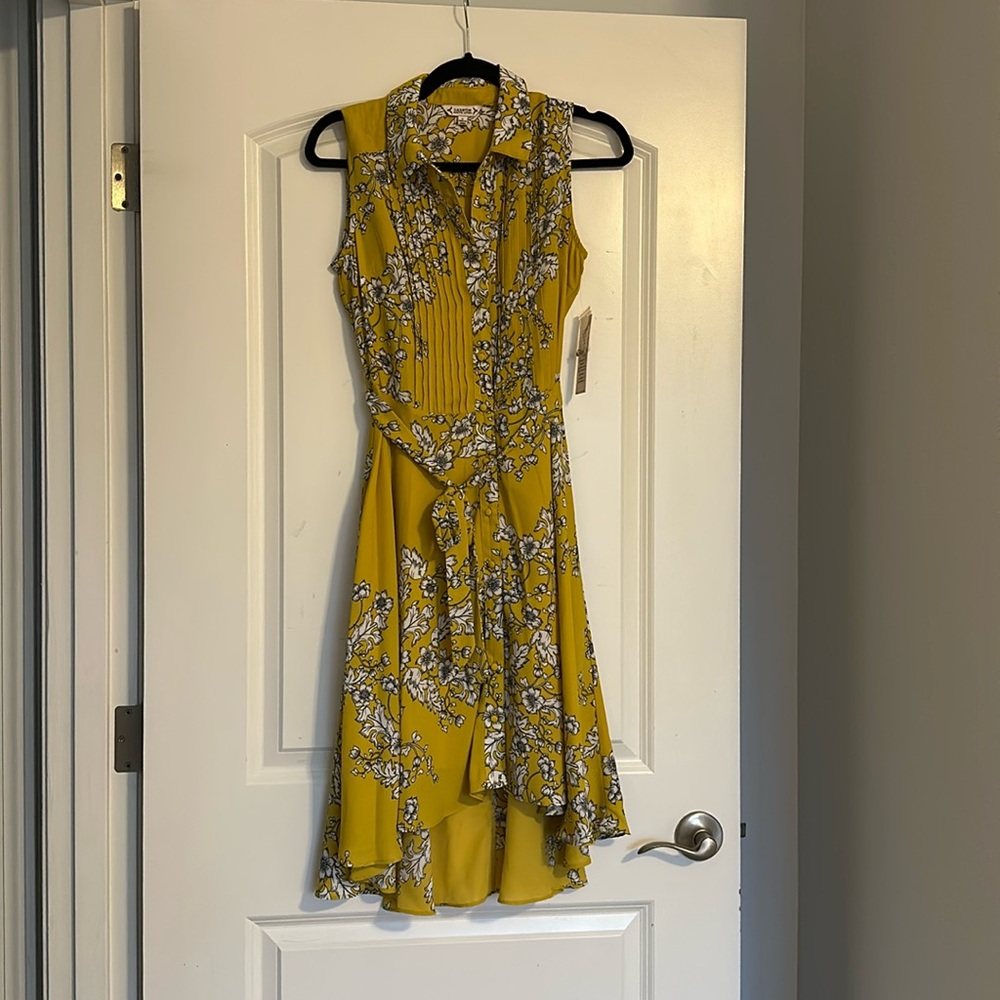 Nanette Lepore Yellow Floral High Low Dress - Size 2